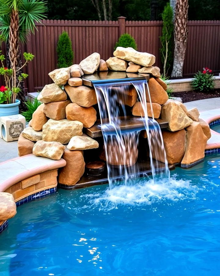 poolside waterfall design