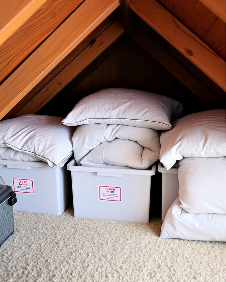 practical attic comforter storage