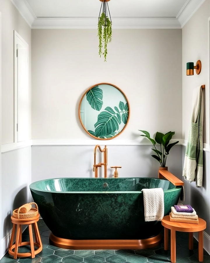 pretty forest green bathtub