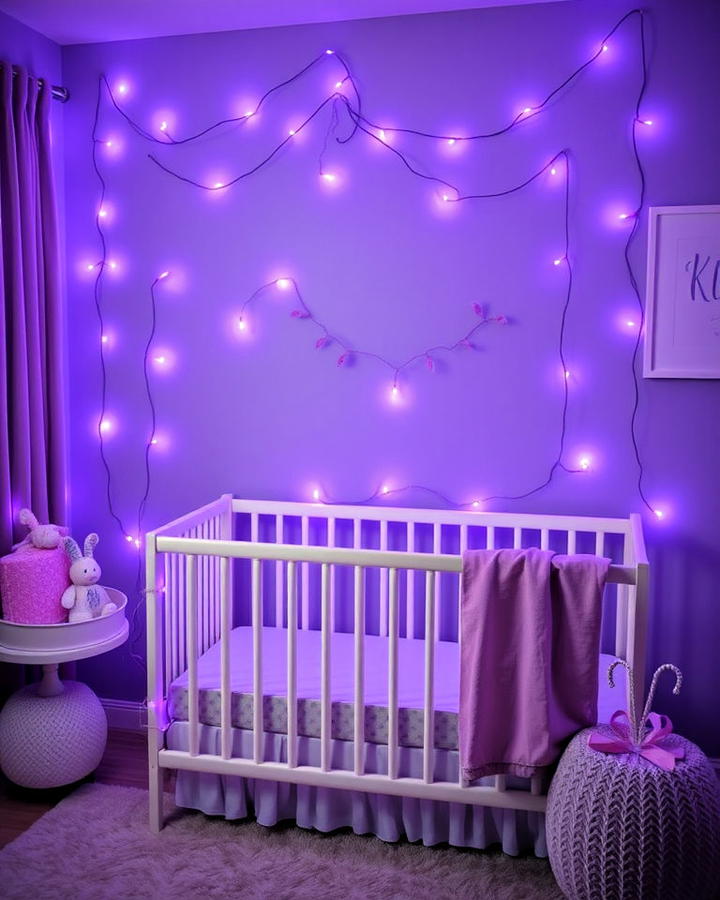 purple fairy lights for magical ambience