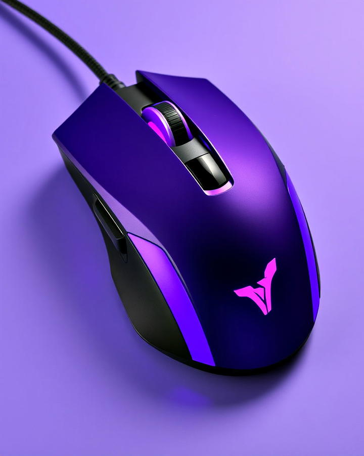 purple gaming mouse with adjustable dpi