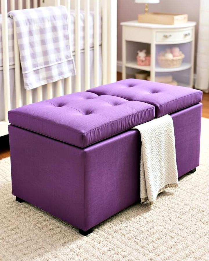 purple storage ottoman for stylish functionality