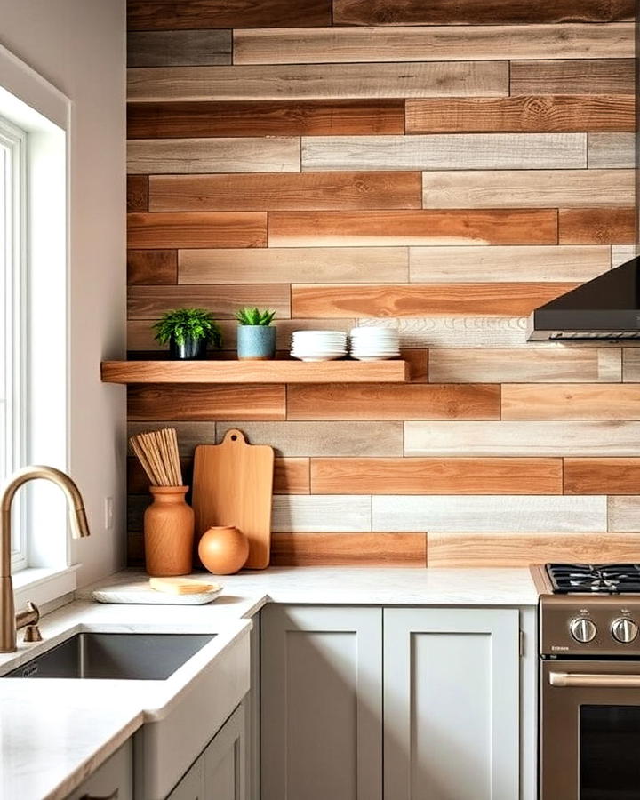 reclaimed wood accent wall for eco friendly charm