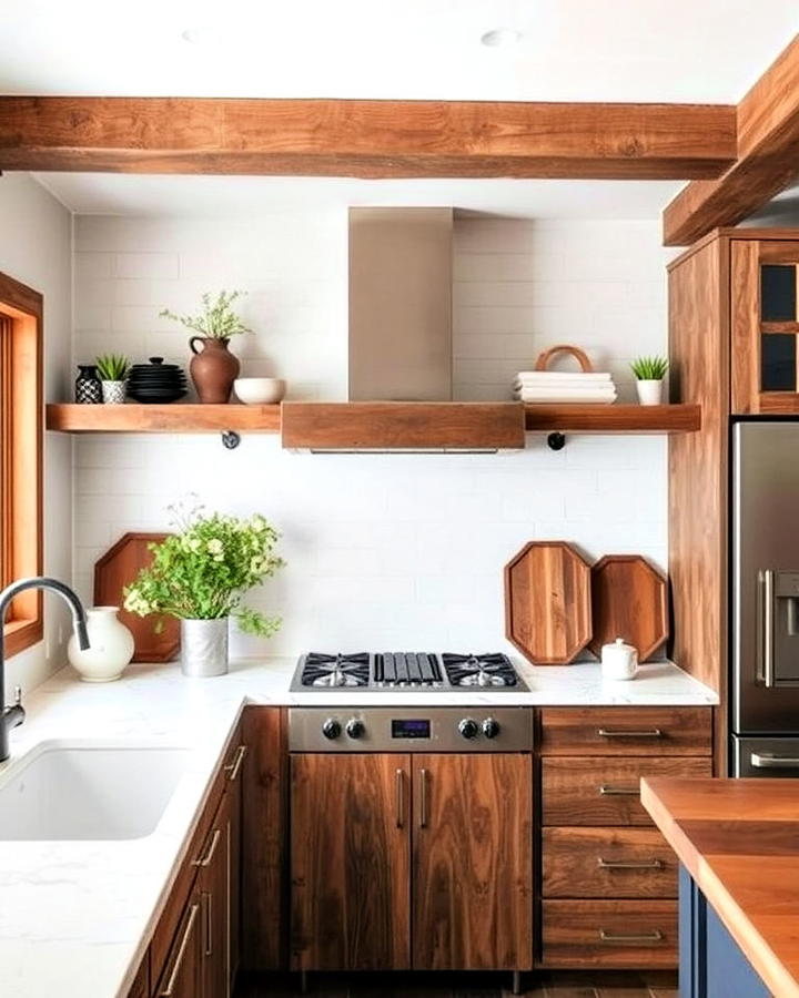 reclaimed wood accents kitchen