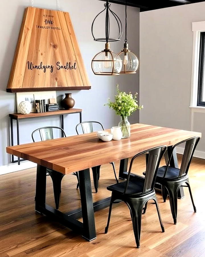 reclaimed wood dining table