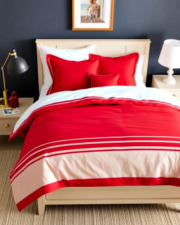 red bedding for a bold statement