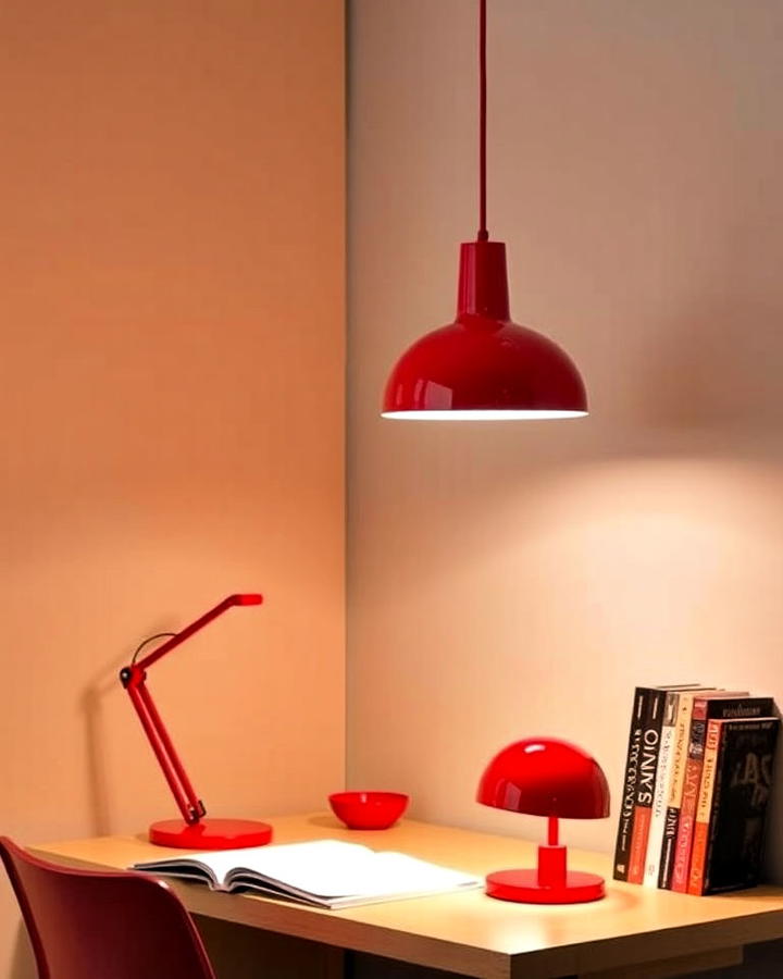 red lighting fixtures in boy room