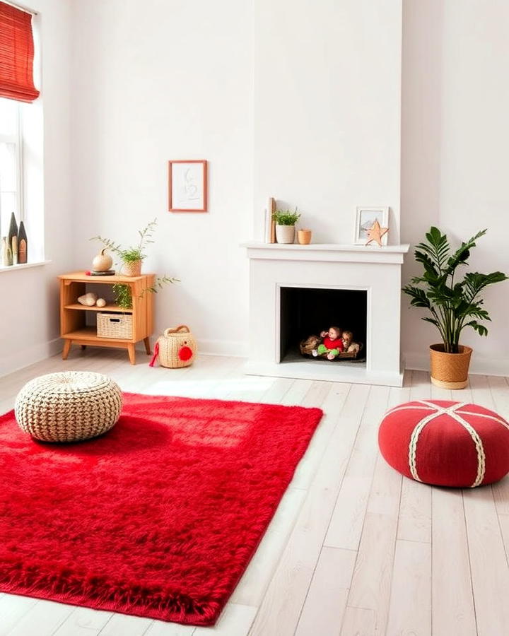 red rug to ground the space