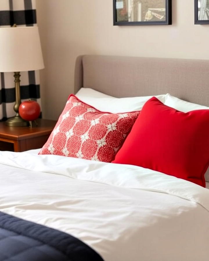 red throw pillows for subtle accents