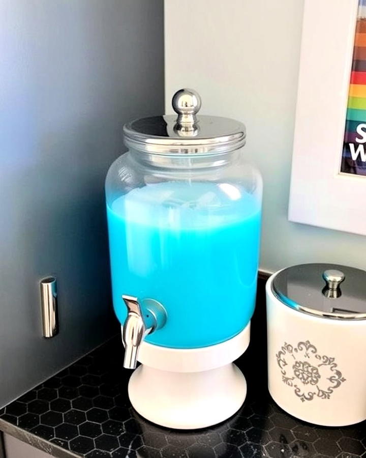 repurposed beverage dispensers laundry detergent storage