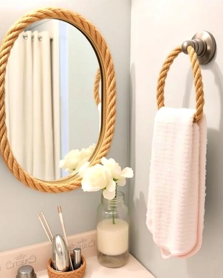 rope accents in nautical bathroom