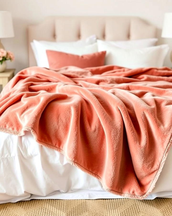 rose gold throw blankets