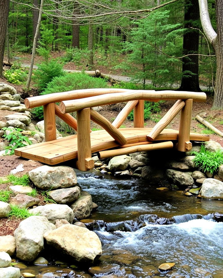 rustic log bridge