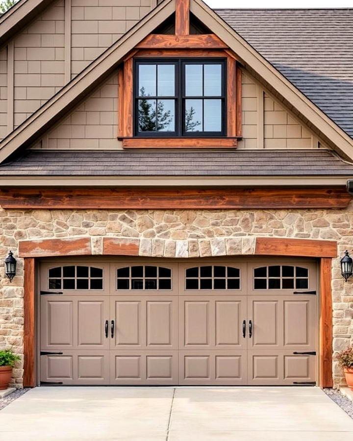 rustic wooden accents garage door