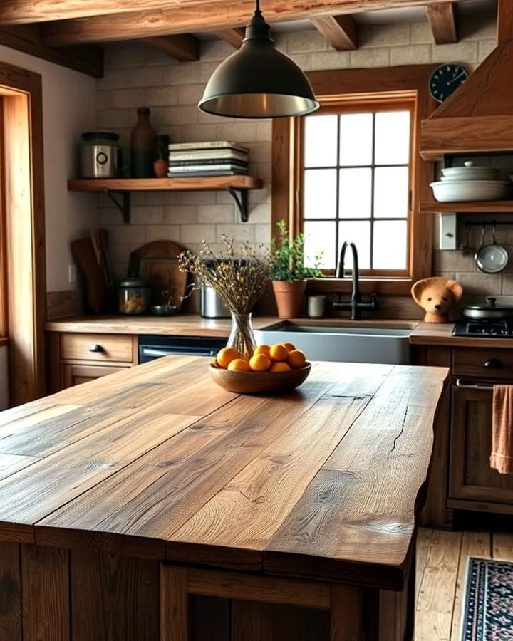 rustic wooden countertop