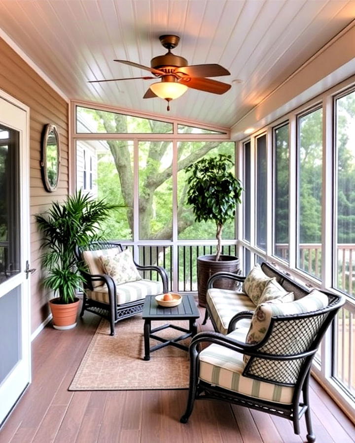 screened in porch design for year round comfort