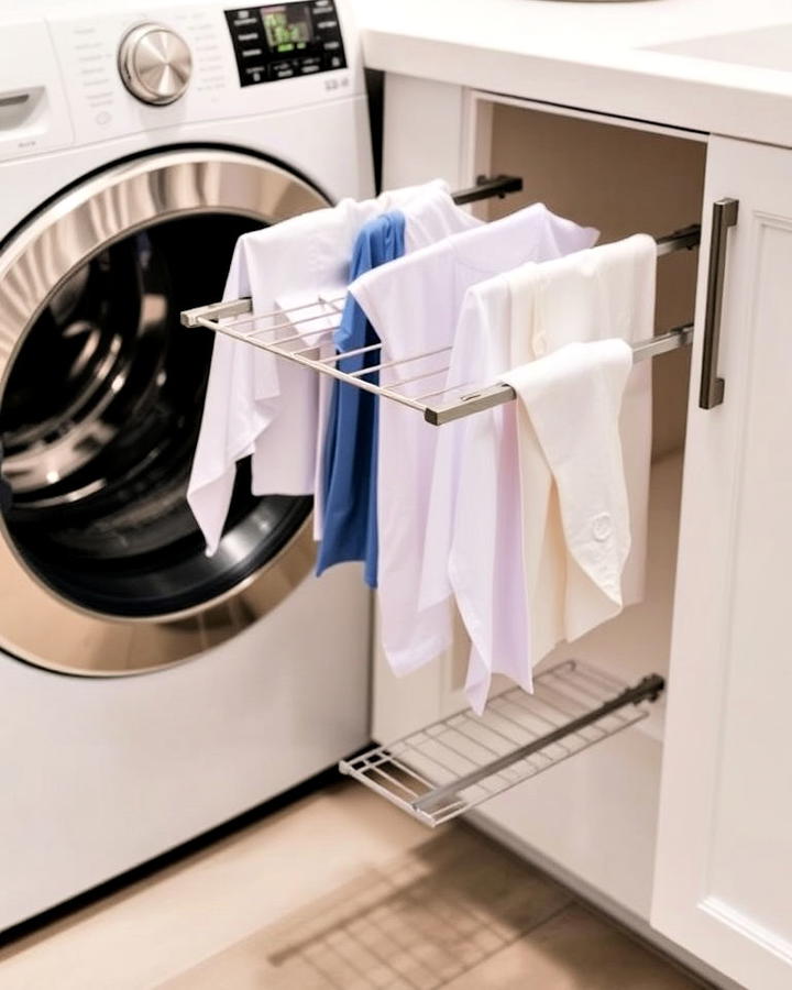 sliding rack drawer for laundry room