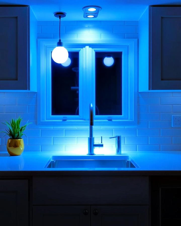 smart lighting for modern sink