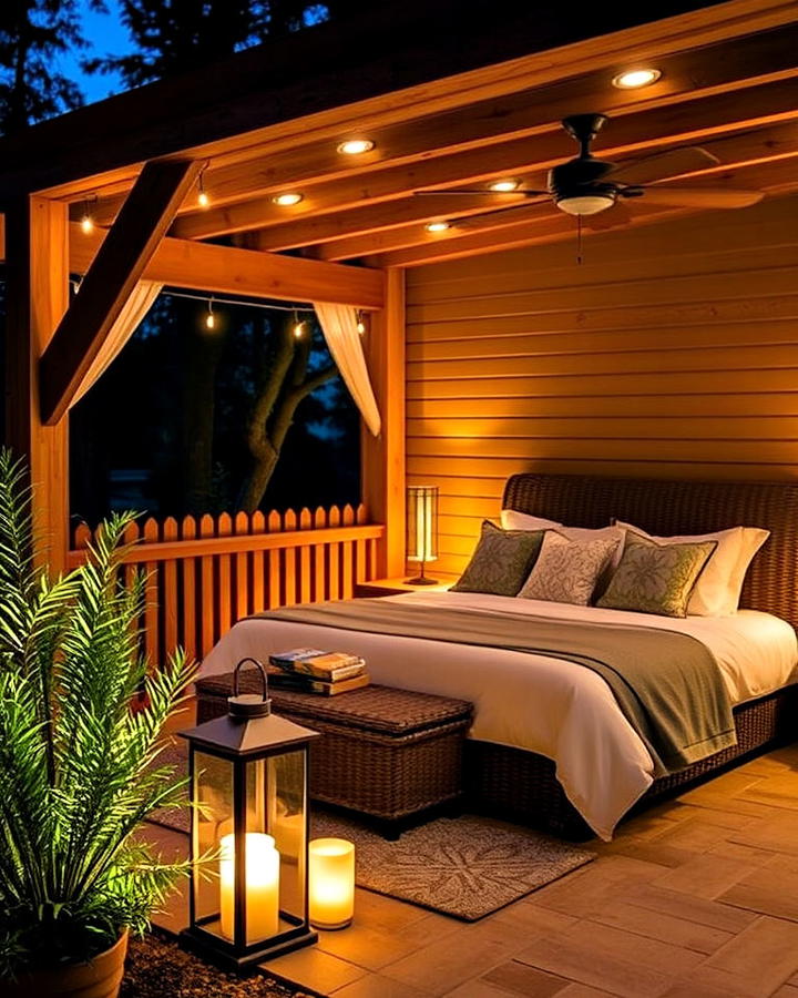 soft outdoor lighting bedroom