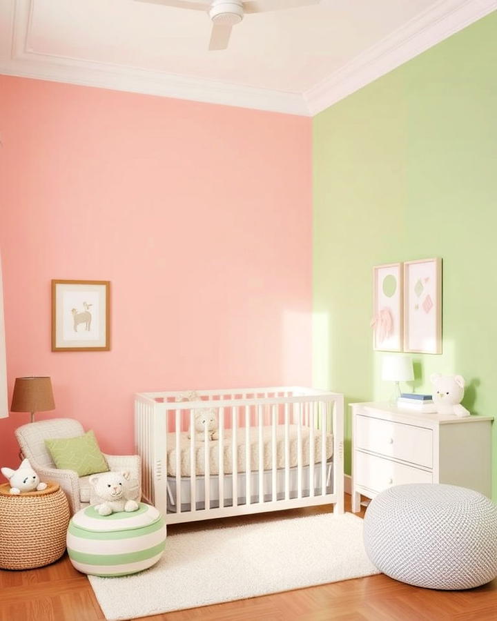 soft pastel walls nursery idea