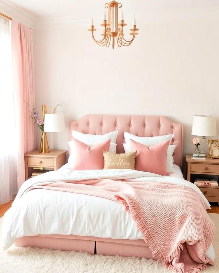 soft pink accents bedroom