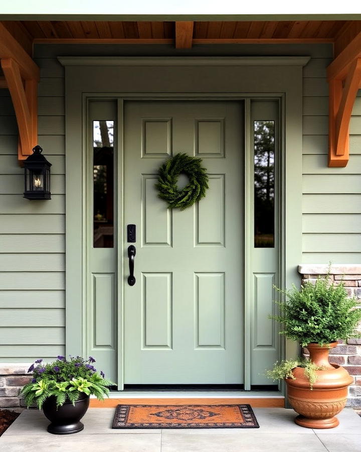 soft sage green front door