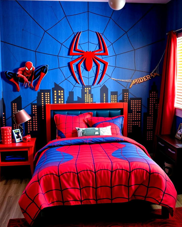 spider man webbed sanctuary bedroom