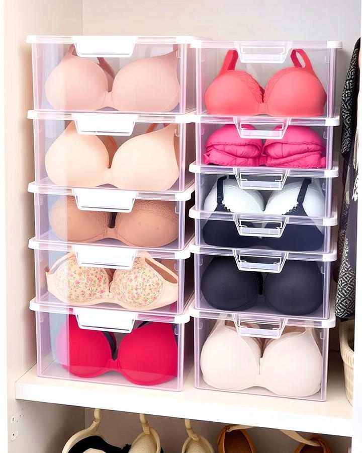 stackable storage bins for bras