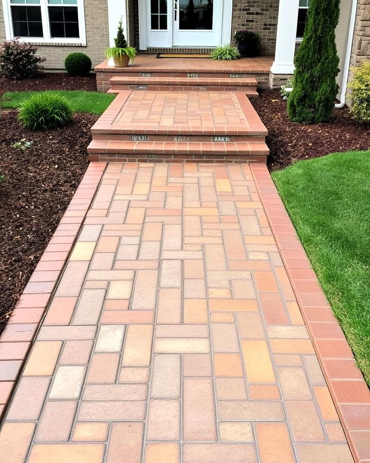 stamped concrete walkway for a textured look