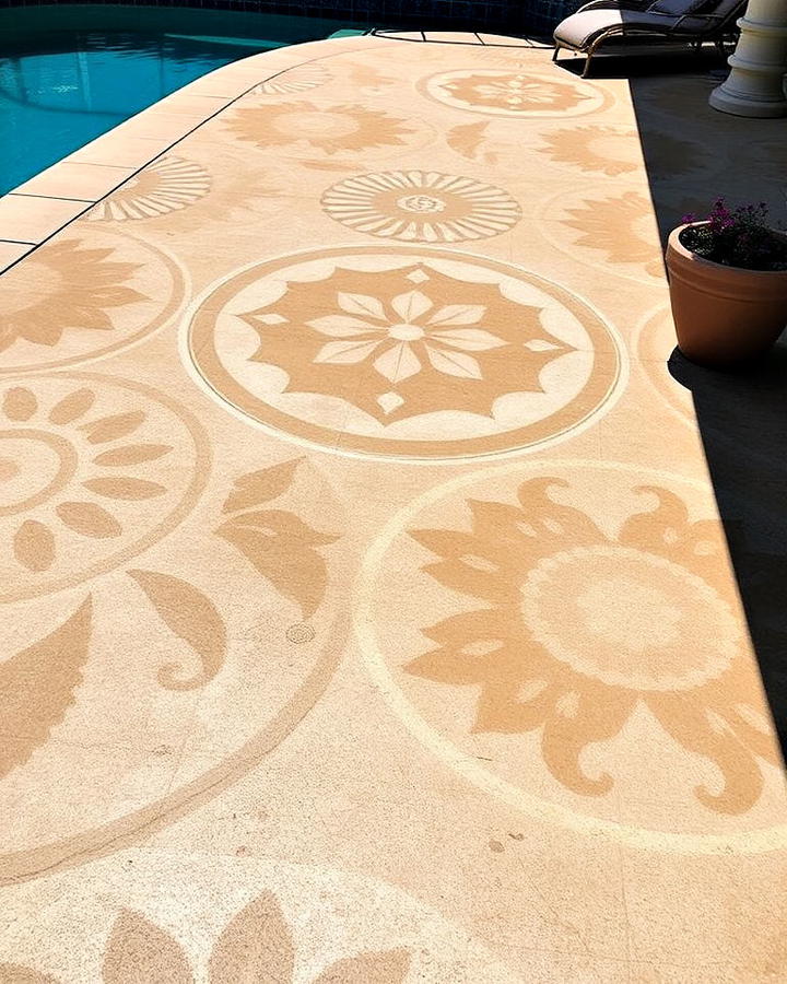 stenciled concrete designs deck