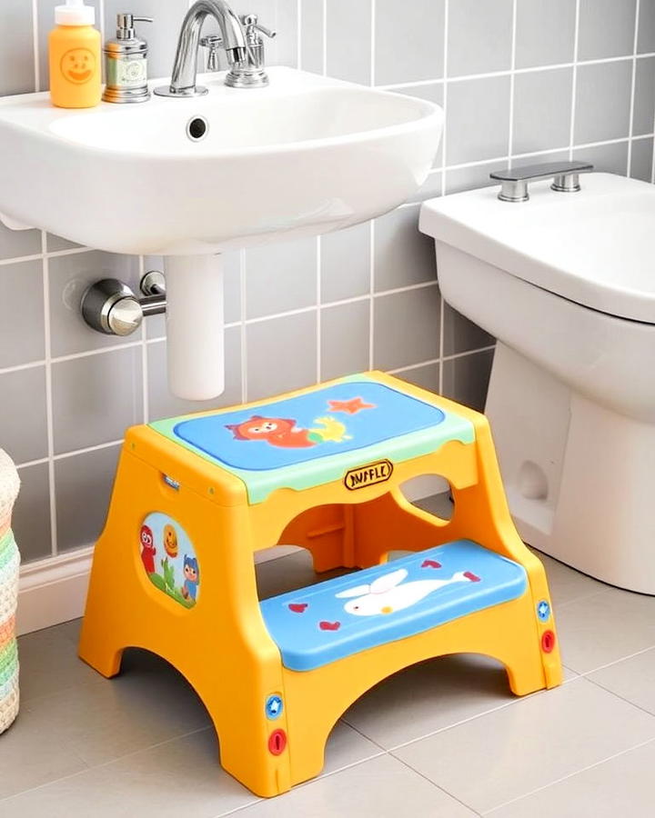 step stools with personality in bathroom