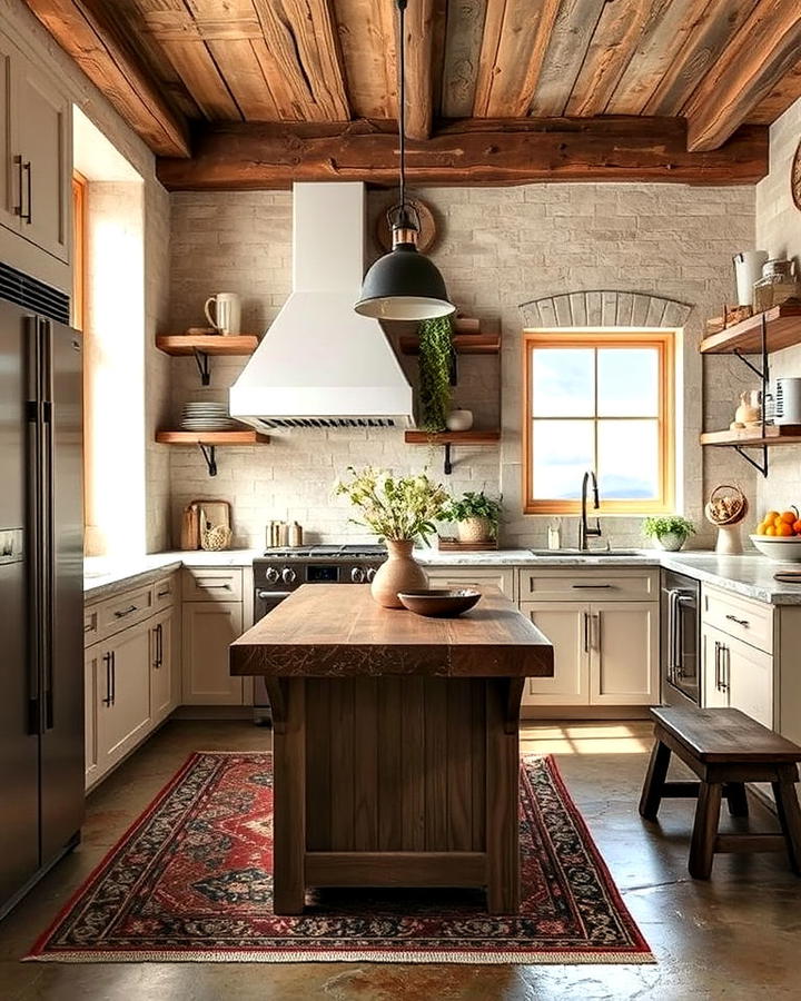 stone or concrete flooring kitchen