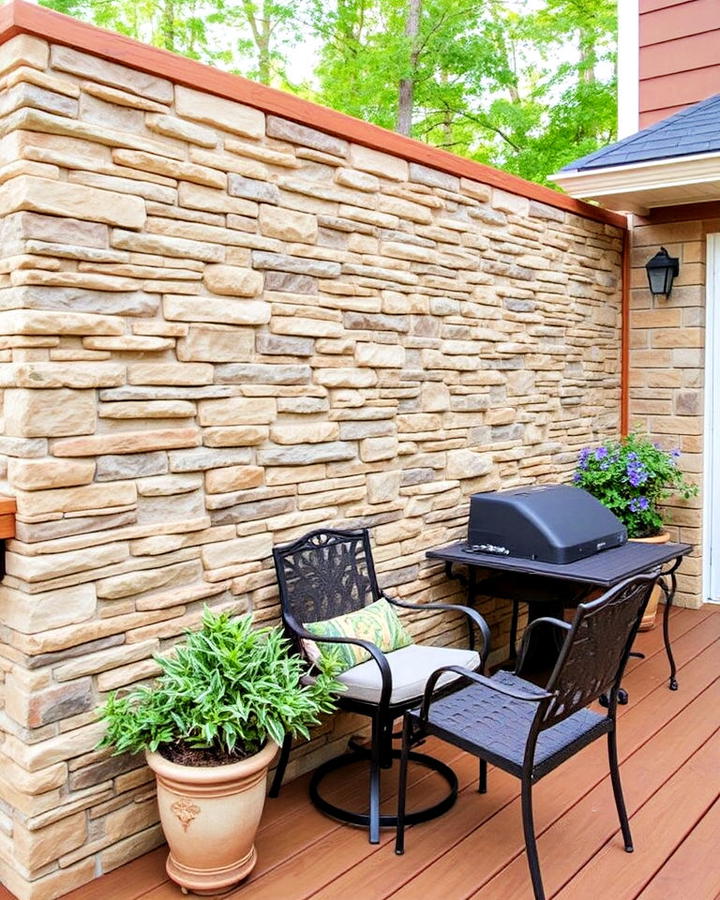 stone veneer privacy wall