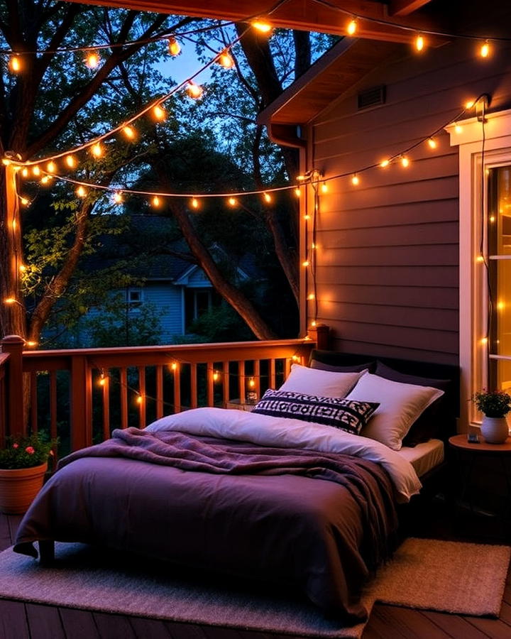 string light ambiance outdoor bedroom