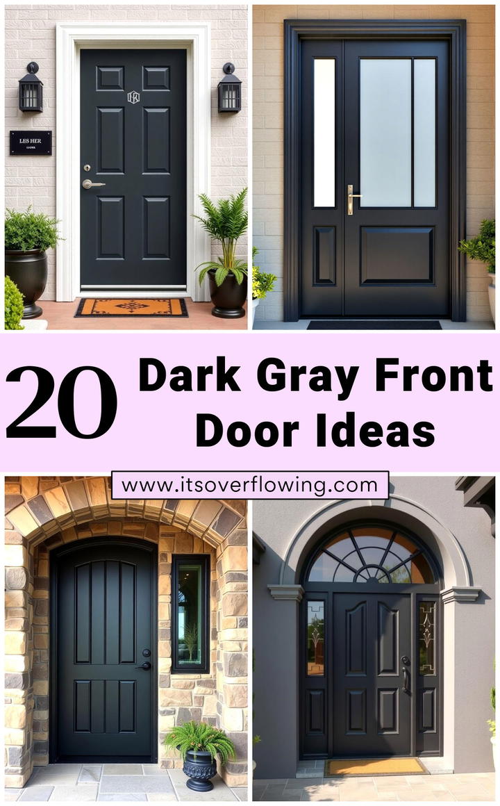 stunning dark gray front door ideas