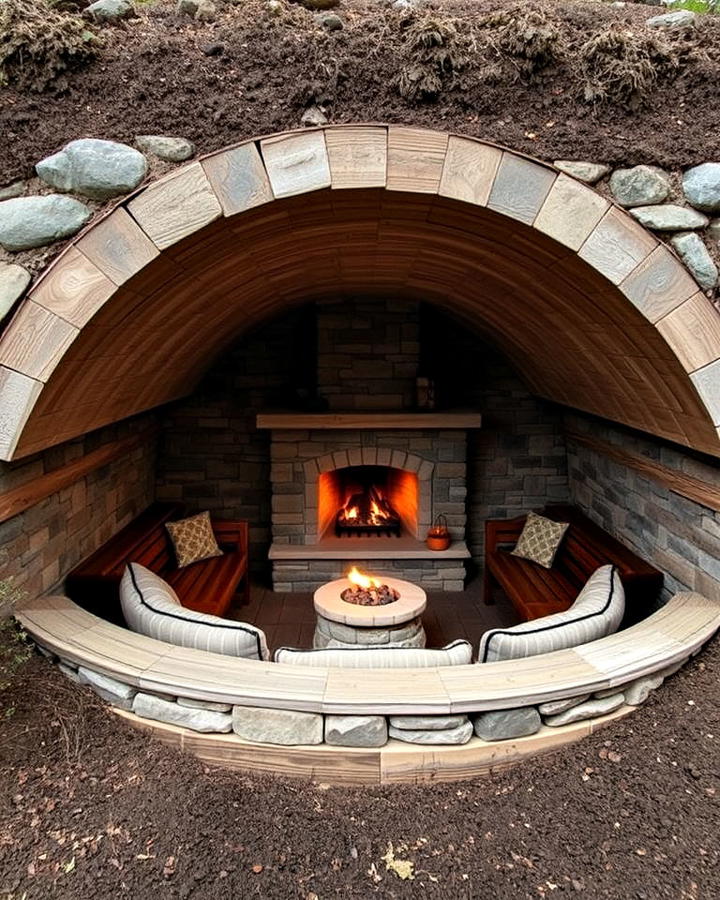 sunken fireplace lounge idea