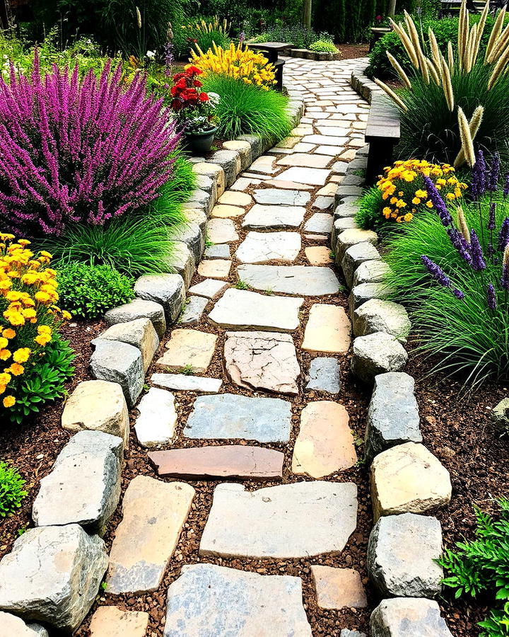 sunken stone pathway