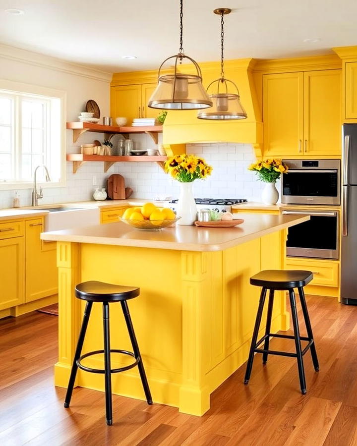 sunny yellow kitchen flooring