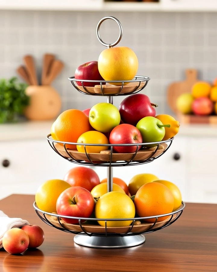 tiered fruit bowl display