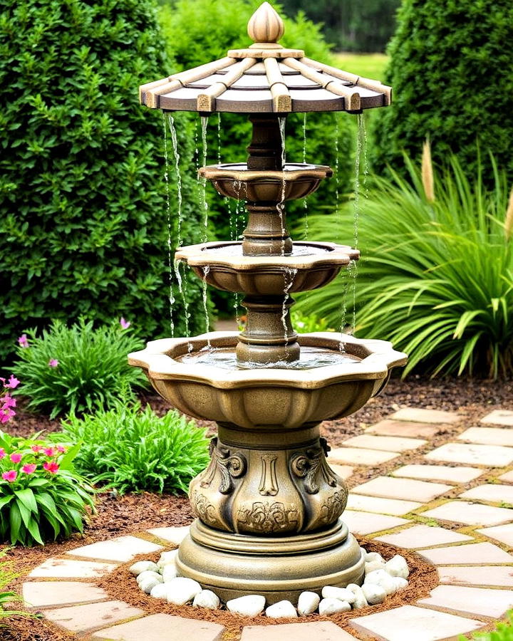 tiered wishing well fountain design