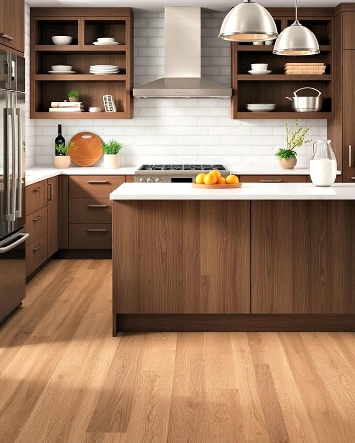 trendy vinyl plank kitchen flooring