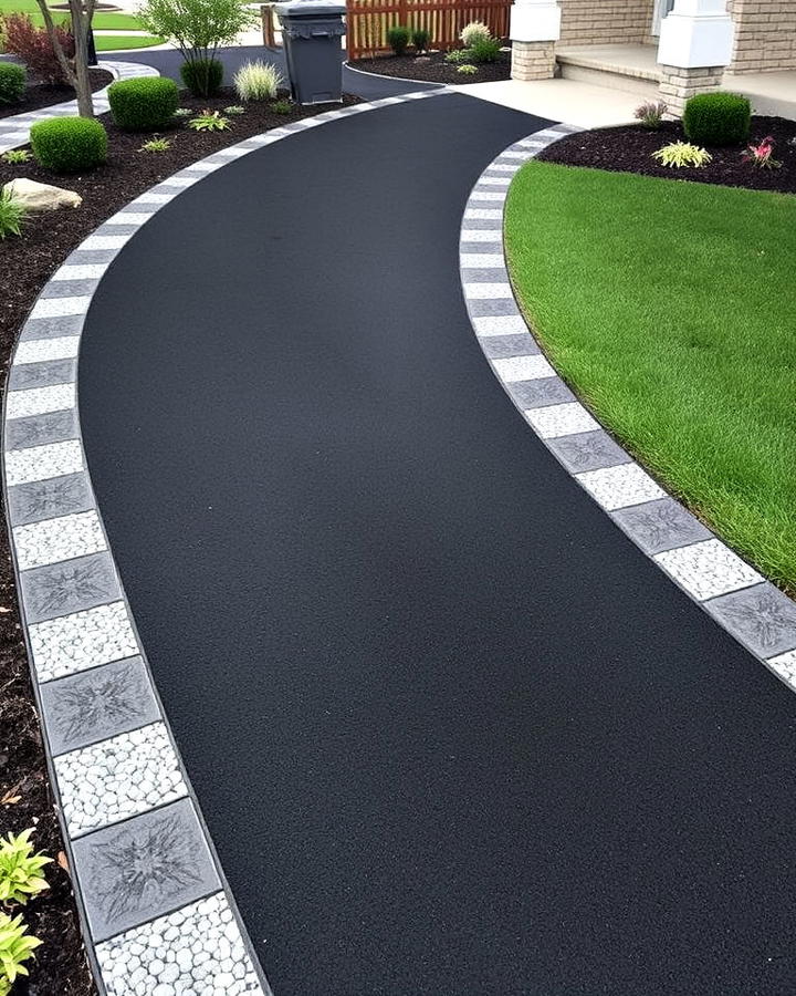 two tone asphalt design walkway