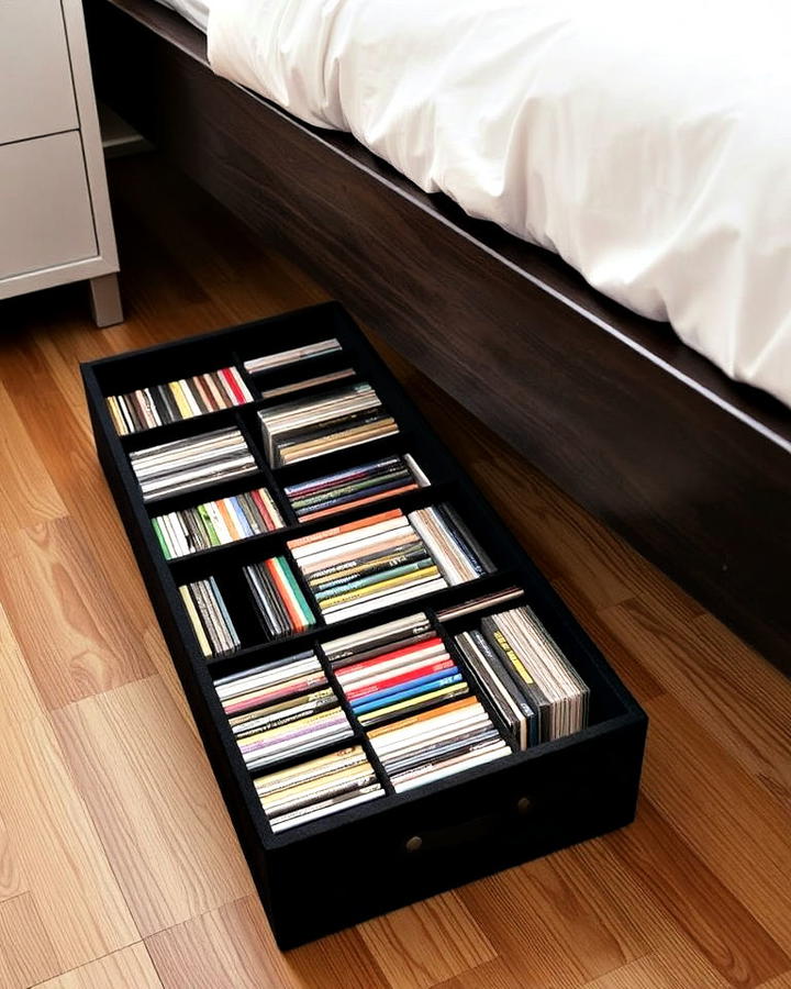 under bed cd storage boxes