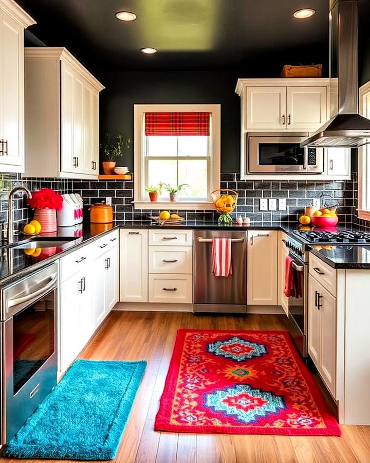 vibrant pop kitchen with colorful accessories