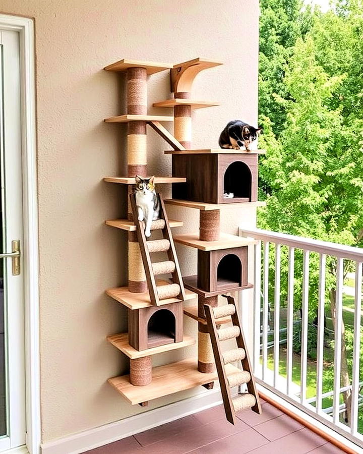 wall mounted outdoor cat tree