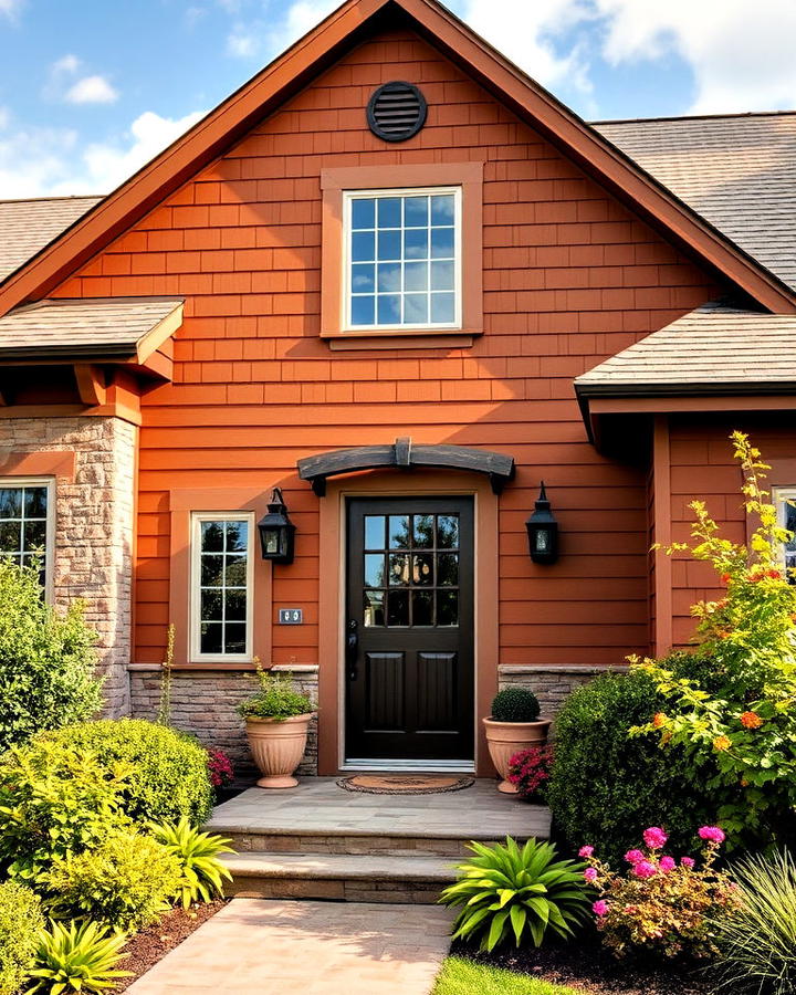 warm clay brown home for a cozy feel