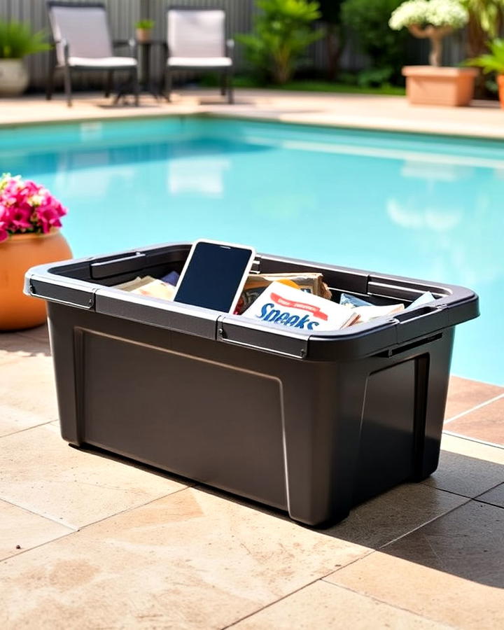 waterproof storage bins for pool