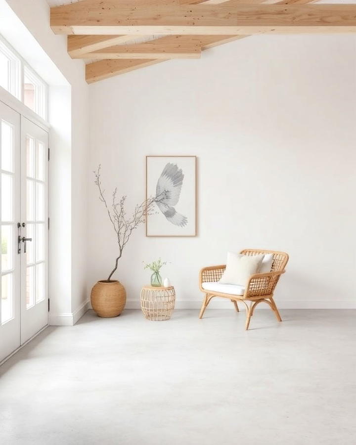 whitewashed concrete floor design