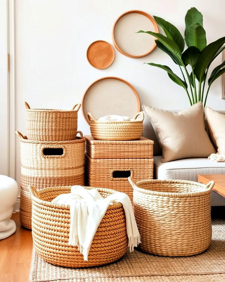 woven baskets for storage and style