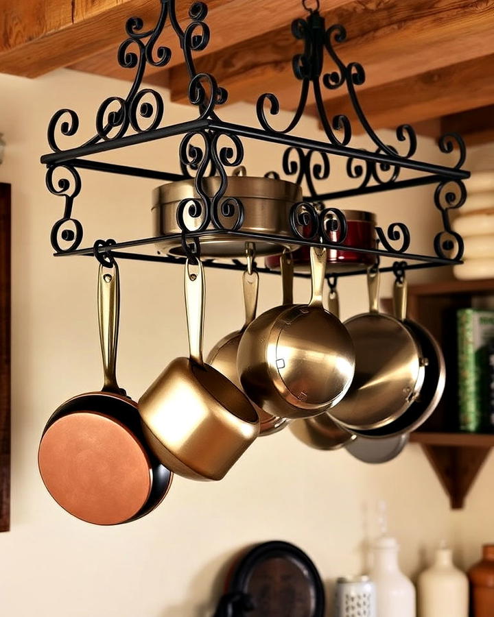 wrought iron pot rack